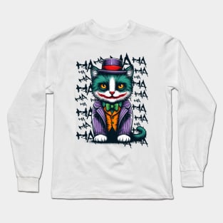 Purrfect Chaos | Cat | Clown | Anti-Hero | Villain Long Sleeve T-Shirt